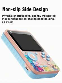 1pc Handheld Game Console Mini Nostalgic Old-Fashioned Rechargeable Cube With 500 Built-In Classic Games Adult Teenager Dormitory Leisure Decompression Toys 3-Inch Color Screen Support Connection To TV Double-Player Retro Colorful Color Matching Birthday Holiday Gift For Men Husband And Boyfriend