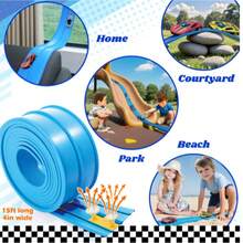 柔性赛道儿童玩具DIY双轨赛车坡道兼容1/64汽车便携式卷起男孩圣诞礼物 - 彩色 - 查看 6