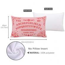 MEMNUN 1pc/2pcs Mysterious Ouija Board Pattern Pink Printed Polyester Pillow Cover [No Pillow Insert], 11.81*19.71in(30*50cm)/15.75*23.62in(40*60cm), [Single-Sided Printing], Daily Decor Lumbar Cushion Cover, Room Decor, Home Decor, Bedroom Decor, Room Decoration Stuff For Sofa, Bed, Living Room, Bedroom, Car, Office, Hotel, All Seasons, Perfect Gift For Family And Friends - Multicolor - View 10