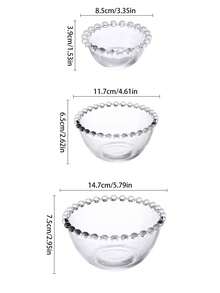 1 Stück kreative Glasschale mit Perlrand, Dessert-/Eis-/Salat-/Soßen-/Getreide-/Joghurtschale für den Hausgebrauch - Verschiedenfarbig - Übersicht 4