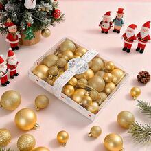 42 buc bile decorative de Crăciun de 3/4/5 cm, ornamente din plastic, globuri de Crăciun, decorațiuni suspendate, bile pictate, potrivite pentru bradul de Crăciun, acasă, exterior, cameră, dormitor, decor de Anul Nou, decorațiuni de Crăciun, articole pentru petreceri, ornamente de sărbători, set cadou pentru prieteni și familie decor acasă decor cameră iarnă