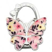 1PC Folding Hanging Hook Shiny Butterfly Shaped Hanger Hook Purse Hanger For Tables Desk Home Office