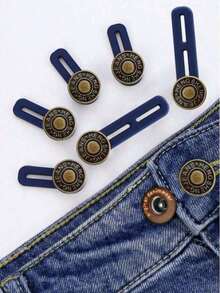 6 Random Styles Of Pants Waist Extension Buckles, Jeans Waist Adjustable Tower Buckles, No-Sew Buttons, Stretch Waist Extension Buckles, Waist Enlargement Buckles, Pants Waist Extension Buckles, Jeans Buckles, Adjustable Buttons, Various Styles Are Randomly Sent, Jeans Wear, Retro Elements Waist Extension Buckles, Bohemian Style, Handmade Crafts, Sewing Accessories - 彩色 - 查看 2