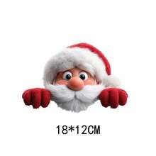 1 Pc Cute Furry 3d Effect Christmas Stickers, Stickers Of Santa Claus Lying On The Window, PVC Waterproof Car Stickers, Car Window Stickers