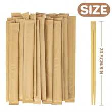 New 40 Pairs Wooden Chopsticks Disposable  Chopsticks Chinese Food Japanese Sushi Korea Ramen Asian Cooking Hibachi Party Paper Packaging Individually Packaged Restaurant Business