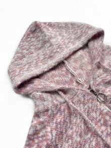 Áo khoác cardigan tay raglan in họa tiết đầy đủ, có dây rút, có mũ trùm đầu, khóa kéo thời trang thu/đông dành cho nữ - Nhiều màu - Xem 8