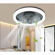 Megaluz LV34W03 ventilador de techo con lampara led 34w, enchufe E27, 10 pulgadas, luz blanca fría, aspas externas, motor silencioso (Control por apagador). - 1 - Ver 8