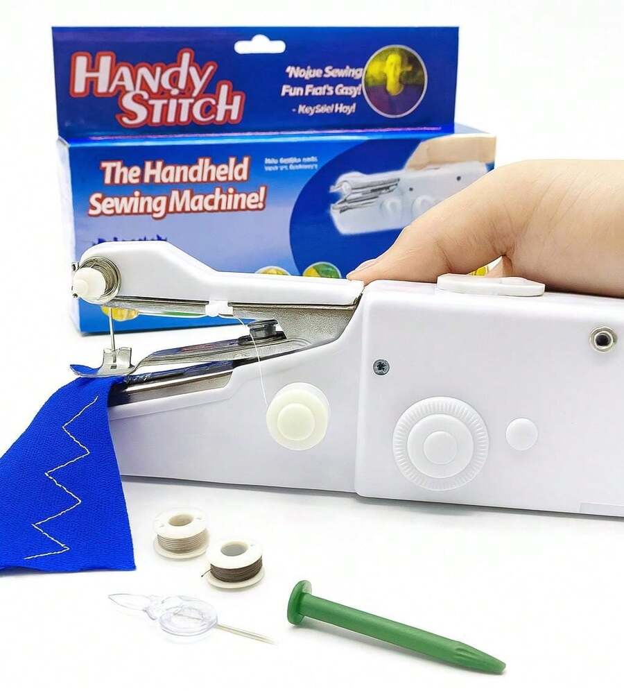 Mini Máquina de Coser Portátil de Mano – Práctica, Compacta y Fácil de Usar para Arreglos Rápidos - Blanco - Ver 1
