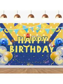 Minions 1pc Minions Medium Size Thickened Polyester Material Fun Cartoon Minions Pattern European And American Style Banner Shape HD Printing Shooting Screen Party Background Cloth Suitable For Birthdays, Festivals, Family Gatherings, Campus Decoration, Photo Check-In Decoration Background Cloth Hot Selling