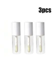 3ml Pink Transparent Lip Color Tube Mini Sample Subpackage Lip Glaze Bottle, Mini Sample Subpackage Bottle Small Round Bottle Small Round Tube Lip Glaze Eyeliner Oil Bottle Diy Subpackage Blow Bottle
