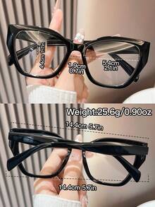 1pc PC (Polycarbonate) Women's Cat Eye Frame Reading Glasses, Y2K Casual Daily Fashion Essential For Reading And Using Smartphones - White - View 7