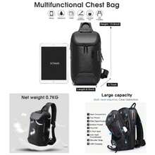 Sling Bag, Waterproof Men's Chest Bag Shoulder bags Crossbody Sling Backpack Menu2026 - Negro con candado - Ver 1