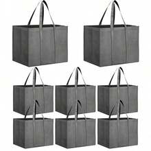 8pcs Large 9.25-Gallon Black Non-Woven Tote Bags With Durable Handles - A Multifunctional Storage Solution For Shopping, Travel, And Car Organization, Reusable Shopping Bags Large-Capacity Waterproof Supermarket Shopping Bag Portable Non-Woven Bag For Retail Stores Boutique And Supermarkets - Nhiều màu - Xem 11