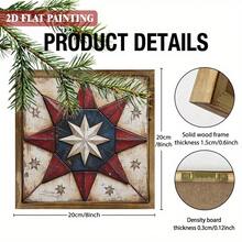 MK2D Flat, 1 Piece Vintage Barn Starburst Quilt Striped Wooden Sign - Patriotic Red And Blue Farmhouse Wall Hanging Decoration, 8.0x 8.0inch Rustic  Wood Carving For Bedroom, Barn, Garage, Office - Independence Day And Christmas Gift, No Electricity Required, Western Home Decor, Holiday Ornament, 2D Flat - 20*20CM - Xem 8