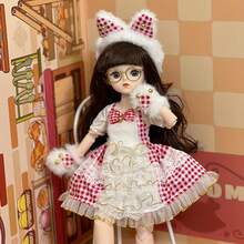 12-Inch Elegant Princess BJD Doll With Lace Floral Ruffle Dress And Accessories - Clothes Can Be Removed And Replaced, A Variety Of Clothing Combinations, The Perfect Choice For Party Decorations, Birthday Gifts And Christmas - No Power Supply - 彩色 - 查看 17