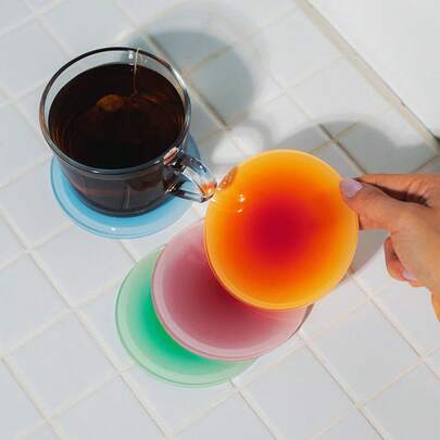 Juego de posavasos, 6 posavasos acrílicos, ideales para superficies de madera, base acrílica degradada, regalo perfecto de inauguración de casa o cumpleaños para el hogar - La opción principal para la decoración del hogar y el comedor