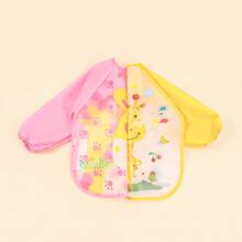 2 Stücke Baby Lätzchen, wasserdichter Fütterungsschutz, umkehrbarer Malschürze für Kleinkind Jungen & Mädchen