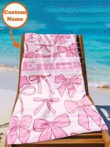 Personalized Kids Beach Towel,Summer Birthday Gift For Kids,Summer Vibes,Girls Beach Trip,Custom Beach Towel,Swimming Pool,Beach Decor - 彩色 - 查看 6