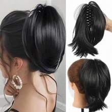 Pferdeschwanz-Verlängerungsklammer-Clip Kurze Pferdeschwänze Haarverlängerungen für Frauen, synthetische wellige Haarverlängerungen für den täglichen Gebrauch