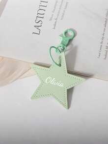 1个独特的星形仿皮包饰,个性化星形行李牌,定制姓名旅行ID标签,可定制的包包配件,五角星PU吊坠,五角星包饰,简约手机挂饰,耐用时尚的配饰,可爱的行李箱标签,背包,旅行包装饰,可爱的旅行标签,烫印您的名字,旅行者定制礼物,背包标签,个性化旅行必备品,定制行李牌 - 彩色 - 查看 9