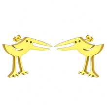 1 Pair Of Stainless Steel Earrings, Unicorn, Dinosaur And Small Animal Jewelry, Is An Ideal Birthday Gift For Ladies - Gold - View 14