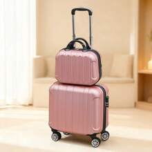 18 英寸 2 件行李箱套套装，竖条纹简约旅行箱，带配套手提包 - 彩色 - 查看 4