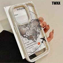 Teléfono Earth Love Plane Teléfono 3 en 1 con grabado de doble cara, adecuado para phone16promax, 16 15pro 14 14 Plus/14 Pro 13 13 Pro 12Pro 11pro Promax Series. Suave anticaídas y resistente a las manchas, adecuado tanto para hombres como para mujeres con decoración. - Negro - Ver 3