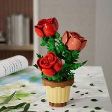 300片DIY永生创意花盆多肉植物积木套装，适合爱好者和收藏家，可作桌面装饰，是送给女孩、情人节、生日或圣诞节的理想礼物。 - 彩色 - 查看 22