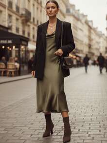 Botas cortas marrones para mujer de tacón alto 2025 Otoño/Invierno Nuevas Llegadas Tacón fino y esponjoso Elegantes Puntera puntiaguda Botas elásticas y delgadas, Botas de tacón de gatito, Fiesta