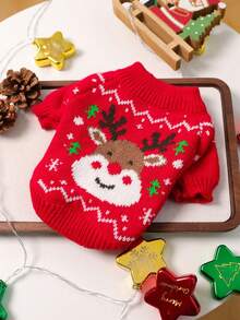 1 Piece Pet Sweater, Dog And Cat Sweater For Small Dogs, Cute Dog Sweater, Reindeer Christmas Design, Warm & Comfortable For Small Dogs In Autumn/Winter
