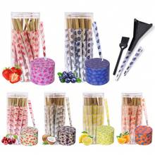 48pcs Fruit-Flavored Flavored Cones,Slow Burning,Fruit-Patterned Metal Grinder,Filler,Small Brush,Smoking Stuff,Easy To Use,Party Supplies, Gifts For Friends. - 彩色 - 查看 1