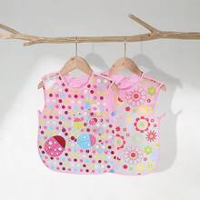 مجموعة من قطعتين من ملابس الأطفال الواقية من البقع والماء، ريشة تغذية قابلة لإعادة الاستخدام للأطفال الصغار