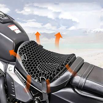 Universal Motorcycle Gel Seat Cushion 3D Honeycomb Shock Absorbing Seat Pad For Comfortable Long Ride