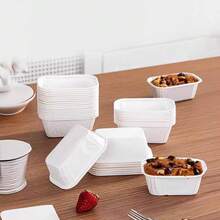 10 件防油烘焙杯 - 矩形迷你面包、蛋糕和松饼盒，带凹槽边缘，可堆叠设计，烘烤均匀，适用于面包、纸杯蛋糕、甜点（烘焙安全）、烘焙配件、凹槽边缘设计