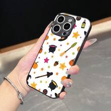 Cute Cartoon Halloween Phone Case Compatible With IPhone 17 Pro Max 17 Pro 17 Air 16 Pro Max 16e 15 Plus 14 13 12 11 XS Max XR X Lightweight Shockproof Anti-Yellowing