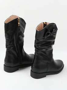 Girls Black Boots, Children's Boots, High Top Children's Winter Boots, Flat Boots For Little Girls - Black - View 7