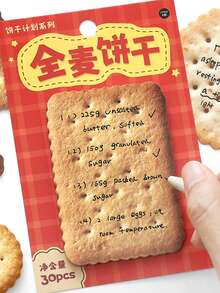 30 Stücke Keks-Motiv Haftnotizen, süße Dessert & Keks Themen Notizblock