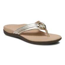 Vionic  Aloe Sandals Women's 11 Champagne Leather Toe Post Thong ZOGG1258 - Bạc - Xem 2