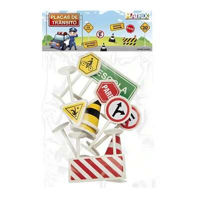 Brinquedo Placas de Trânsito c/12 pecas