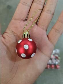 12/24 Stücke Weihnachtsbaumkugeln, limonengrün, rot und weiße Dekorationen, Punkte und Streifen, Weihnachtsschmuck, Minzbömbchen, Zuckerstangen, Weihnachtsdekorationen, Baumhäuser