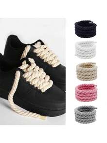 1 paire de lacets tressés faits main, épais et durables, convenant aux chaussures décontracté, chaussures de sport, chaussures en canevas et autres décorations de chaussures, décoration de Noël, Noël