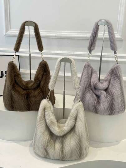 BAILEE A Stylish And Elegant New Autumn-Winter Soft Solid Color Large Capacity Zippered Women's Tote Bag, Perfectly Suitable For White-Collar Workers In University, Work, Business, Commuting, Outdoor Activities, Travel, And Outings, Ideal For Work, Shopping, Attending Parties, Fashionable Events, And As A Gift For Friends.