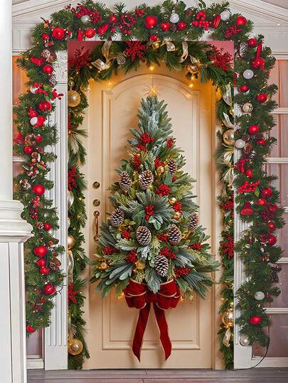 Ghirlanda versatile per le vacanze - Striscione in poliestere vibrante per la porta per Natale, Ognissanti e altro - Facile da appendere, senza bisogno di alimentazione, perfetto per feste e celebrazioni, ideale per Natale, perfetto per il Ringraziamento