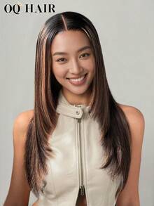 OQ 6x4 Lace Front Wig, 16-24 Inches, 180% Density, Pre-Plucked Hairline, Ombre Blonde Straight Wig, Natural Looking, Versatile Style For Business, Casual, Sexy, Halloween, Travel, Y2K Chic - SNATURAL/27 - View 3