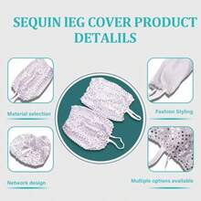 Silver Sequin Sock Covers Dance Socks Costume For Men Women Dress Up Halloween Glitter Short Foot Covers 80s 90s Pop Star Costume Dance Party Sock - 如圖 - 查看 5