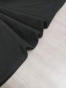 Christmas Hat & Wine Glass Snowflake Design Casual Party Loose Cute Elegant Round Neck Long Sleeve Top - Black - View 4