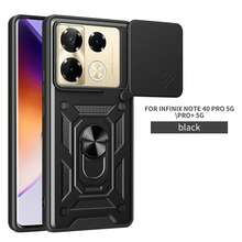 Camon 40 Pro 4G/5G, Infinix Zero 40 5G, Note 40 Pro, Hot 50i 4G, GT 30 Pro Phone Case With Sliding Camera Lens And Stand - Black - View 12