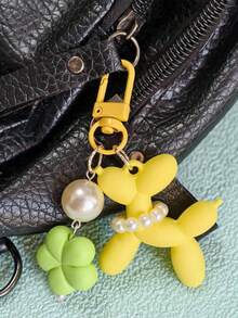 Chaveiro com design de cachorro e balão de gelatina 3 peças para mulheres, chaveiro fofo para meninas, acessórios para bolsas, mochilas e bolsas de carro