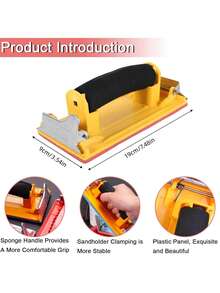 1 szt. Rama do szlifowania ręcznego, uchwyt na papier ścierny PUC z uchwytem gąbkowym, ręczny blok szlifierski, odpowiedni do szpachlowania płyt gipsowo-kartonowych, drewna, metalu, polerowania mebli itp.