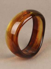 1pc Fashionable Women's Versatile Asymmetrical Round Resin Bracelet, Elegant Wrist Accessory, Gift For Girlfriend Or Mother, Suitable For Daily Wear And Gifting